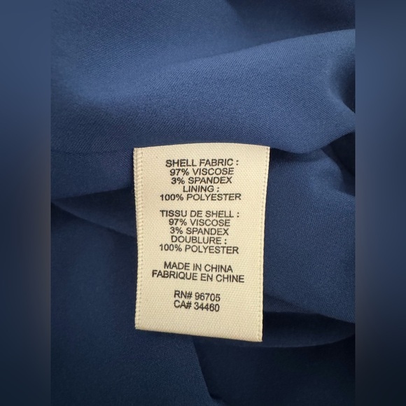 Rebecca Taylor V Neck Sleeveless Fit n Flare Dress Blue Career Cocktail Size 8 - Picture 10 of 10
